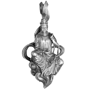 吊坠男士纯银女款个性原创足银项链玉壶观音男女吊坠