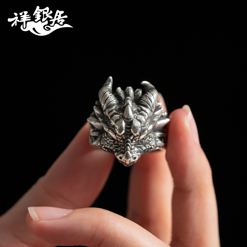 祥银居足银个性潮男复古纯银图片