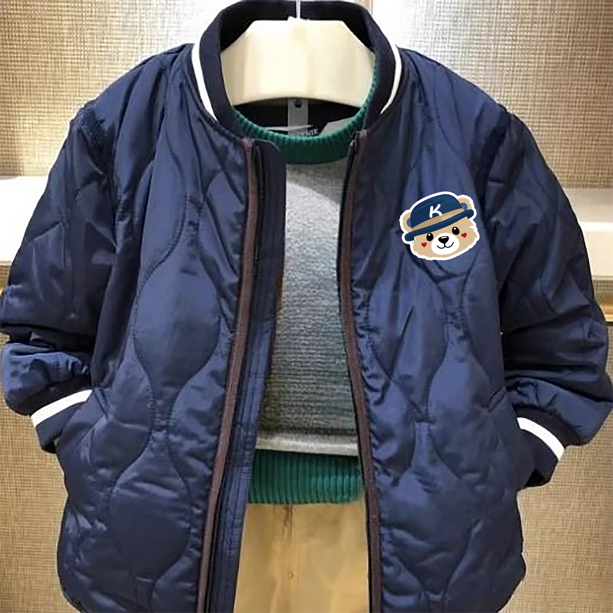 chris童装2025秋冬新款男童棉服中大童装棉衣儿童休闲百搭外套潮