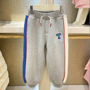 儿童裤 chris童装 洋气运动裤 男童休闲百搭侧拼加绒长裤 潮 25冬新款