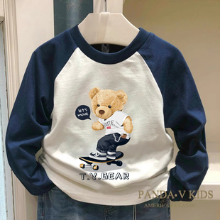 T恤棉打底衫 chris童装 长袖 男童装 中大童 2025春秋新款