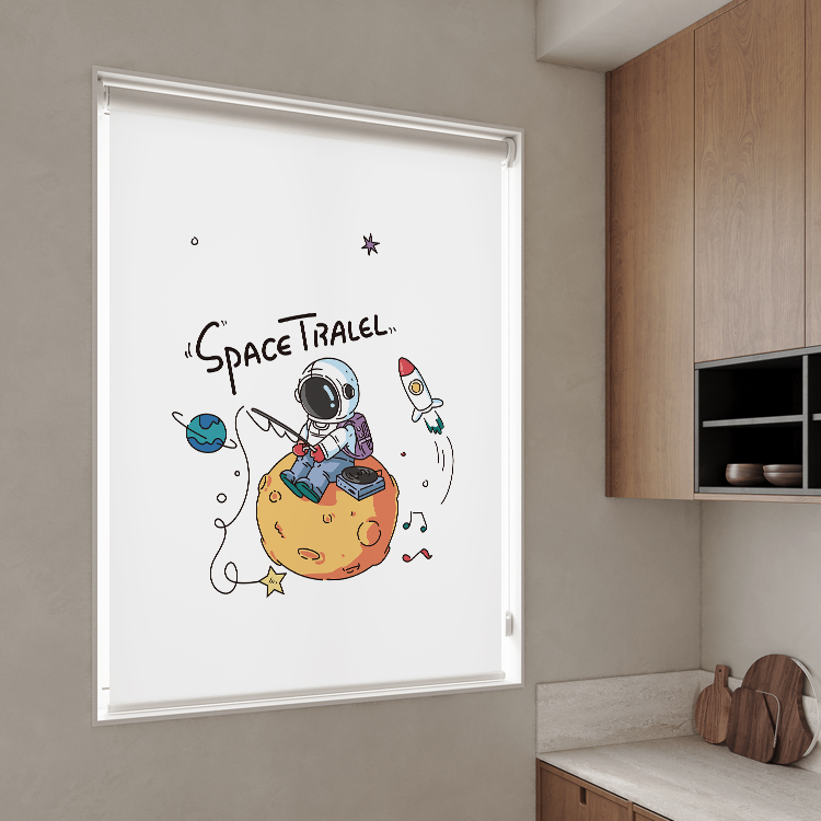 卫生间手拉升降浴室卷拉式全遮光防晒免打孔安装隔热卷帘窗帘遮阳