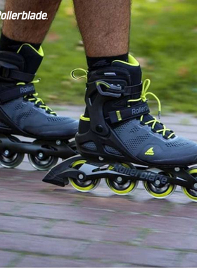 Rollerblade罗勒布雷德轮滑运动女健身男黑色刷街溜冰专业轮滑鞋