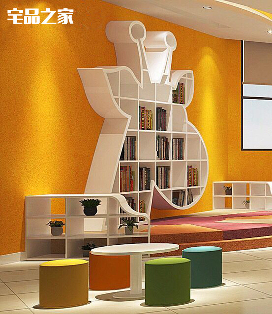 长颈鹿墙面书架定制大型动物书架卡通展示架幼儿园绘本馆儿童房