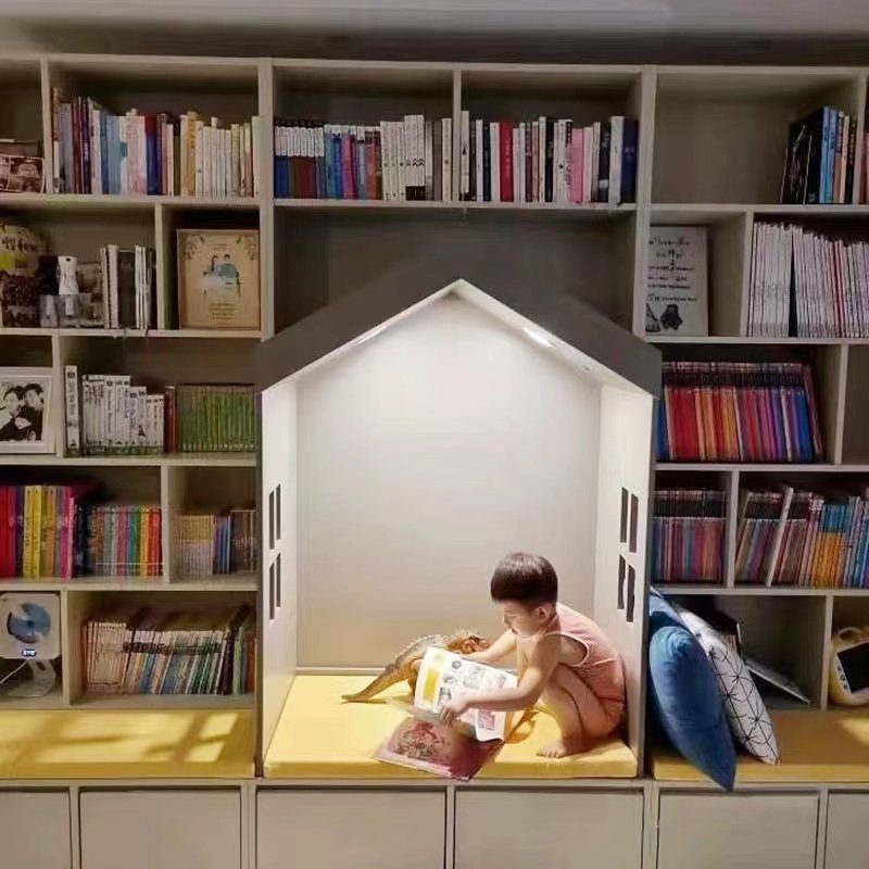 家用宝贝房整墙书架全屋定制幼儿园早教中心商场简约书架