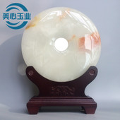 天然玉石平安扣摆件客厅玄关酒柜家居酒架家装 电视柜办公室乔迁