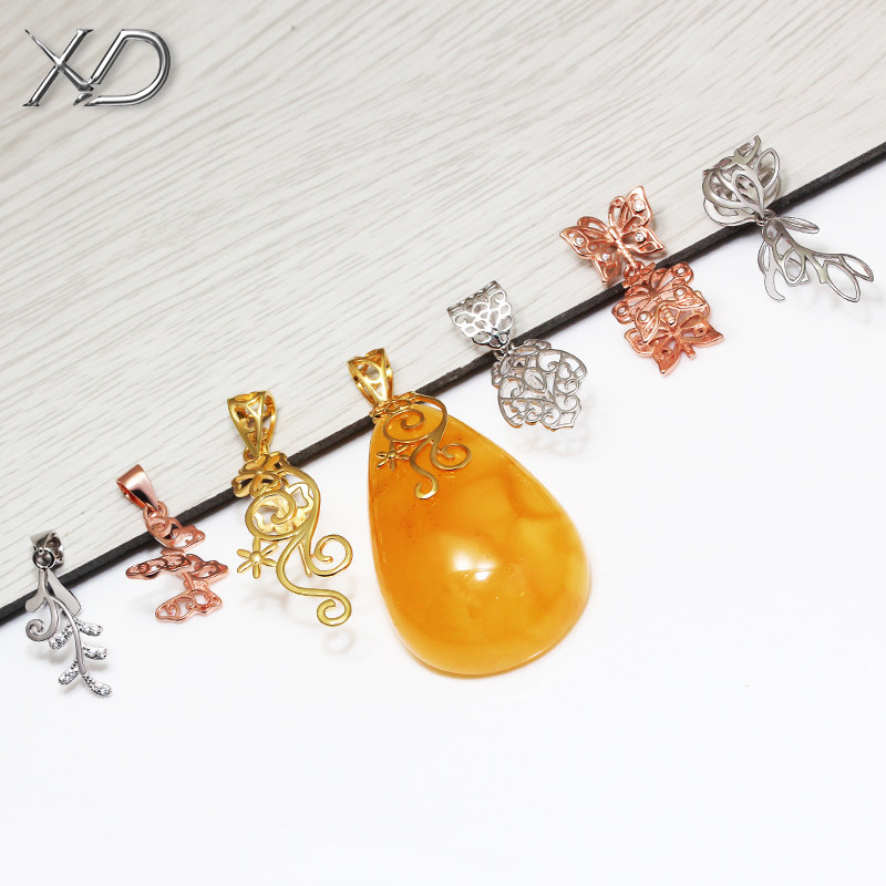 蜜蜡水晶夹扣花形平安扣坠托夹扣玉石翡翠吊坠扣头925银吊坠空托,饰品/流行首饰/时尚饰品新,扣,淘宝优惠券,粉丝福利购,淘宝优惠卷