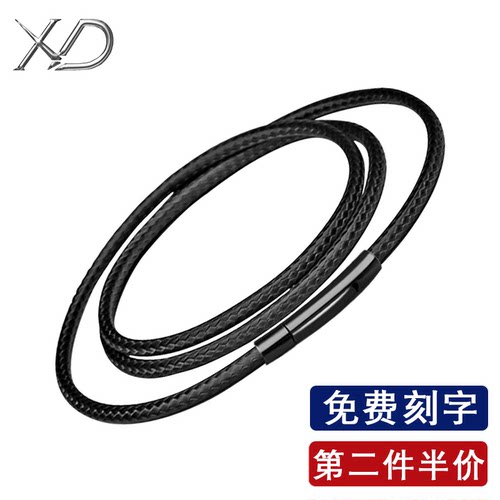 XD男女款黄金翡翠玉佩红色蜡皮绳