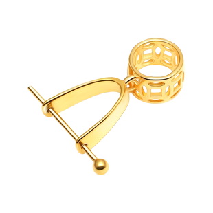 S925纯银扣头玉坠扣扣子翡翠吊坠银项链扣夹扣18k金色卡扣diy配件