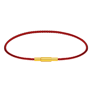 细款钢丝手绳1.5mm红色穿串小孔金转运珠替换编织皮绳手链本命年