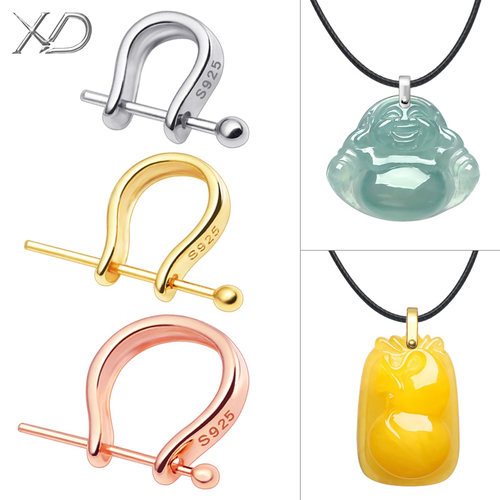 S925纯银吊坠扣头玉坠扣18K金扣