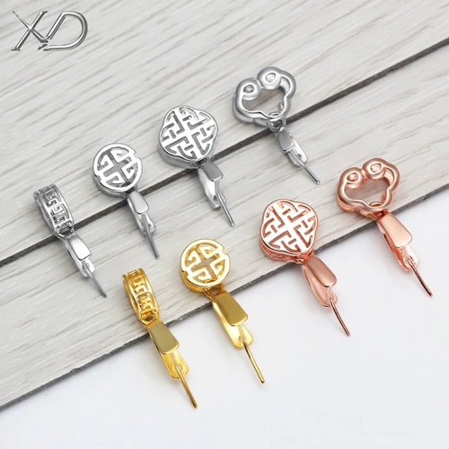 Подвеска, аксессуары, изумрудная застежка из нефрита из воскового агата, серебро 925 пробы, золото 750 пробы, DIY