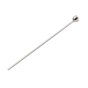 S925纯银镀18K黄金珠头针DIY手工圆头针球针珍珠耳饰耳钩材料配件