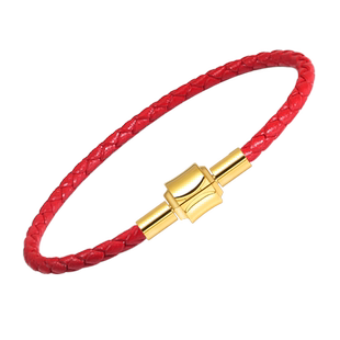 牛皮绳马年本命年红手绳可穿珠黄金饰品DIY红绳手链女手绳编织绳