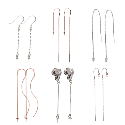 xd银耳线女简约气质925银diy耳钉