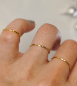 Sasia包金素戒14K注金细戒指叠带小众不褪色戒圈光圈指环尾戒气质