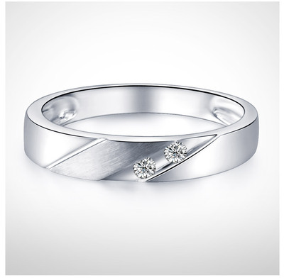 18k金铂金3分钻戒钻石情侣对戒