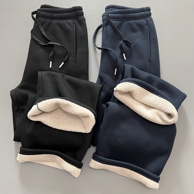一片式加绒加厚抽绳卫裤女秋冬新款宽松直筒保暖休闲纯色长裤显瘦,女装/女士精品,休闲裤,淘宝优惠券,粉丝福利购,淘宝优惠卷