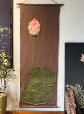 手工苎麻艺术挂毯挂布禅意装饰画茶室民宿墙上布艺挂画挂墙布画