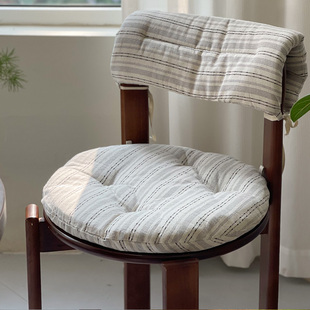 棉麻圆形餐椅椅垫透气坐垫家用四季屁股垫凳子靠背座椅垫软垫屁垫