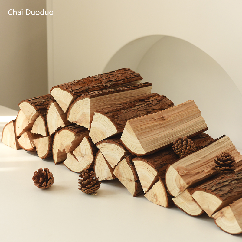 木柴装饰摆件壁炉取暖木头背景墙