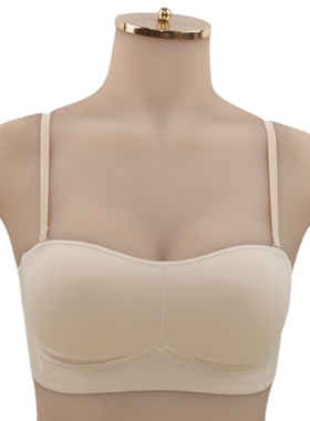 2件装伊圣妮抹胸文胸提拉女王无痕防滑防走光可拆卸肩带内衣80102
