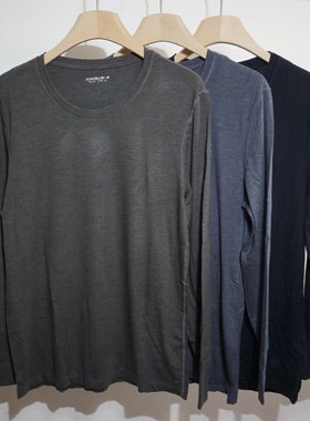 新一步单上衣男士秋衣保暖内衣热得快圆领长袖打底弹力亲肤38051