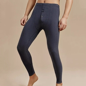 2025新款 98765 蚕丝羊绒发热纤维单件弹力打底保暖裤 兄华男士 秋裤