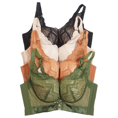 新款六月玫瑰文胸软钢圈B杯中厚杯聚拢侧收收副乳调整型内衣8254