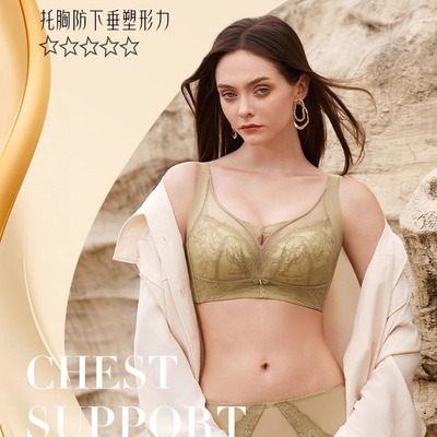 阁兰缇娜文胸大胸显小CD薄棉杯上托收副乳防外扩调整型内衣8551-1