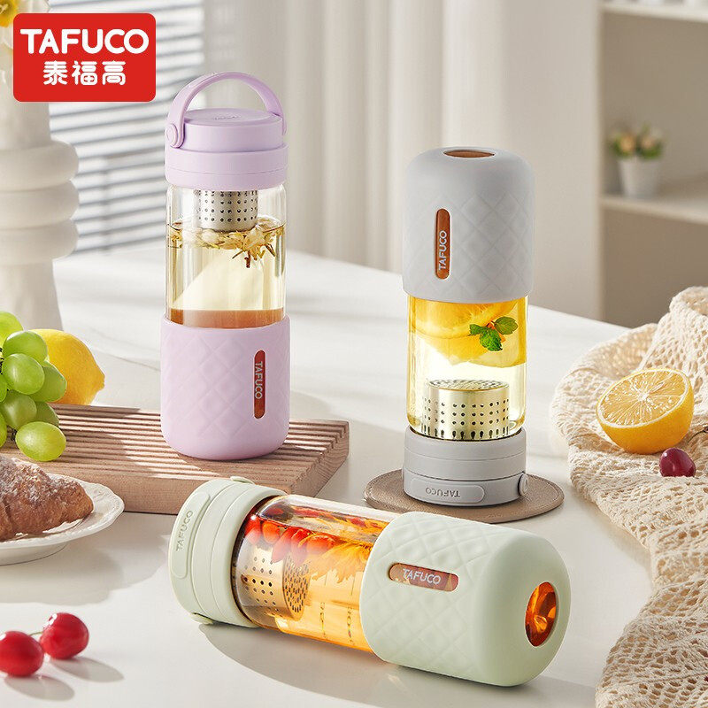 泰福高玻璃杯茶水分离泡茶杯便携水杯带杯套滤网随手花茶杯子印字,餐饮具,玻璃杯,淘宝优惠券,粉丝福利购,淘宝优惠卷