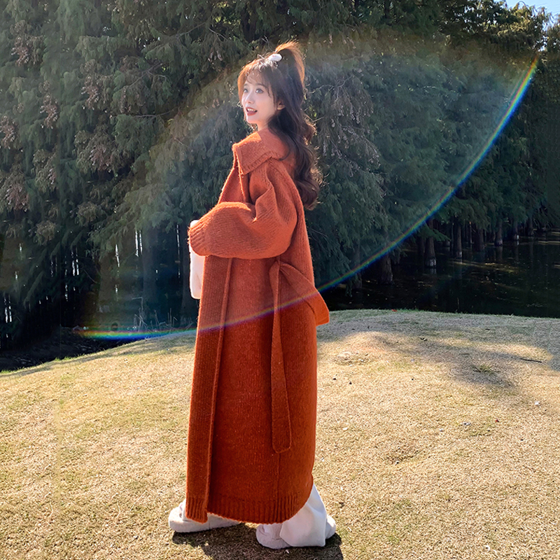 大翻领韩版宽松羊毛混纺