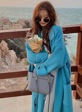 羊驼绒混纺浴袍风大翻领外穿