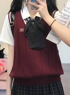 【栗子猪】新品JK原创毛衣马甲日系学院风针织衫百搭校供宽松背心