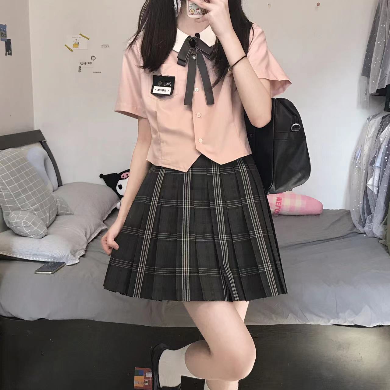 栗子猪校供感百褶裙日系jk制服