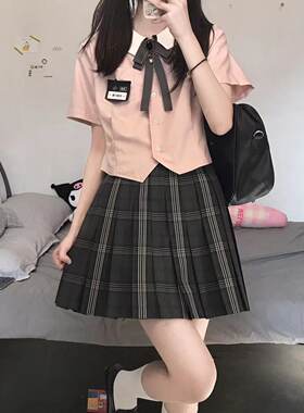 栗子猪校供感百褶裙日系jk制服