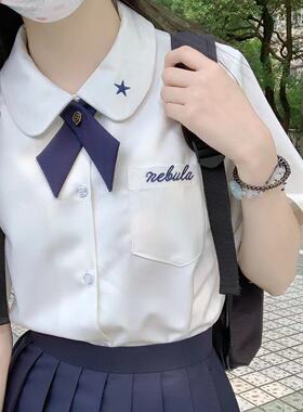 栗子猪【小泰套装】衬衫女夏季新款泰式jk制服刺绣短袖衬衫现货