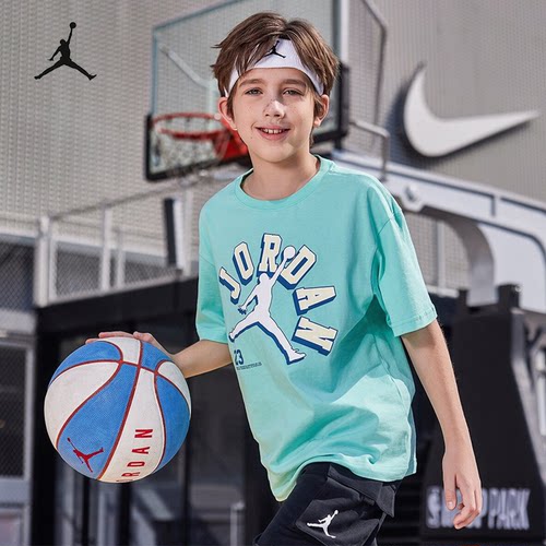 Jordan耐克纯棉男童短袖t恤