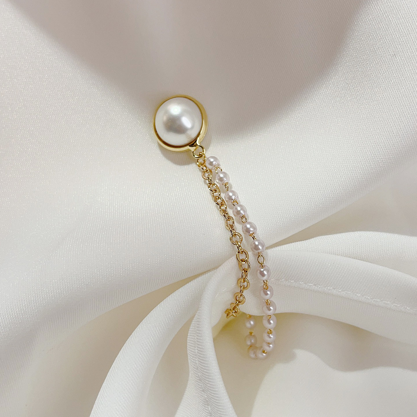 磁吸扣下摆裤脚过长调节扣小米珠流苏链免扎改短衣服下摆衣袖变短