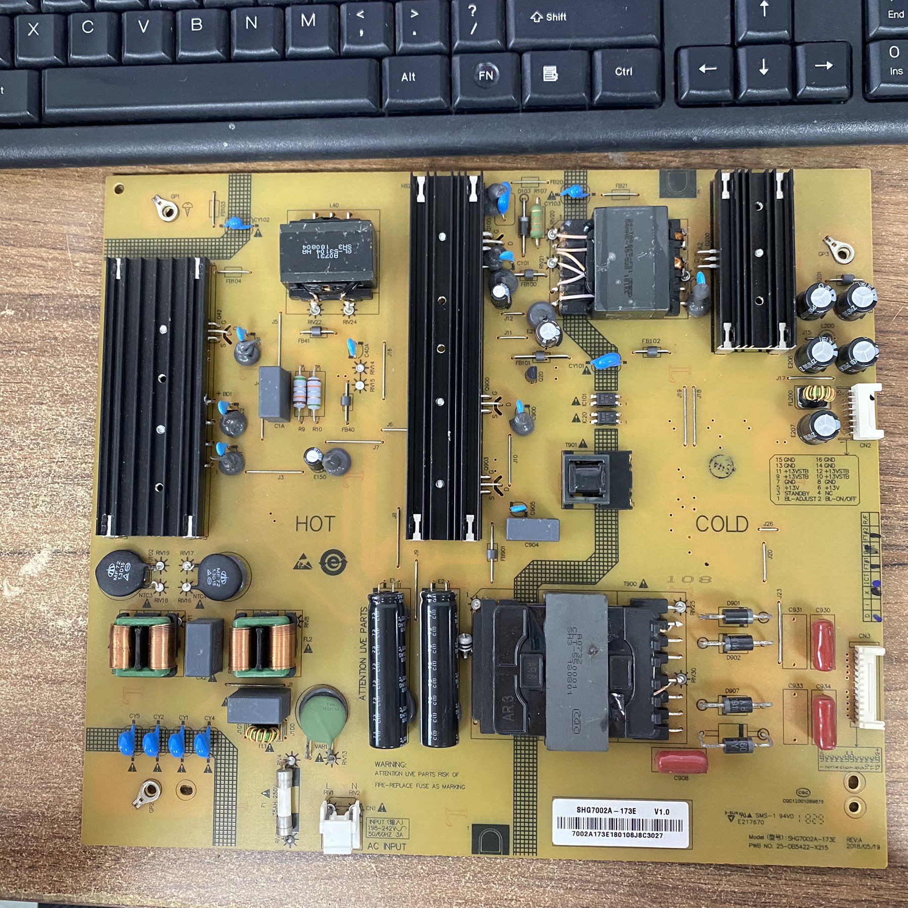 夏普4T-C70AHZA电源板SHG7002