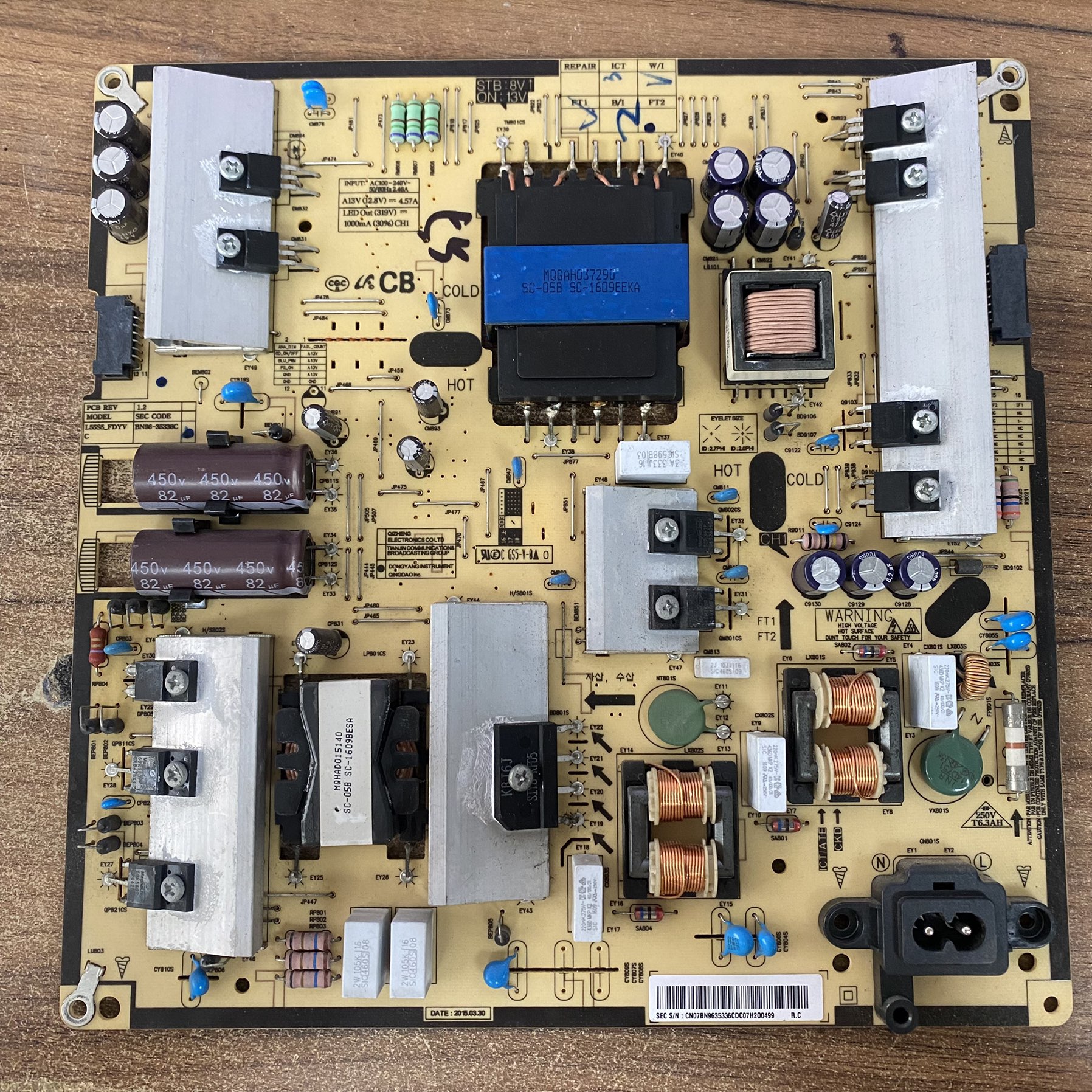 三星UA55JU5910J电源板BN96-353