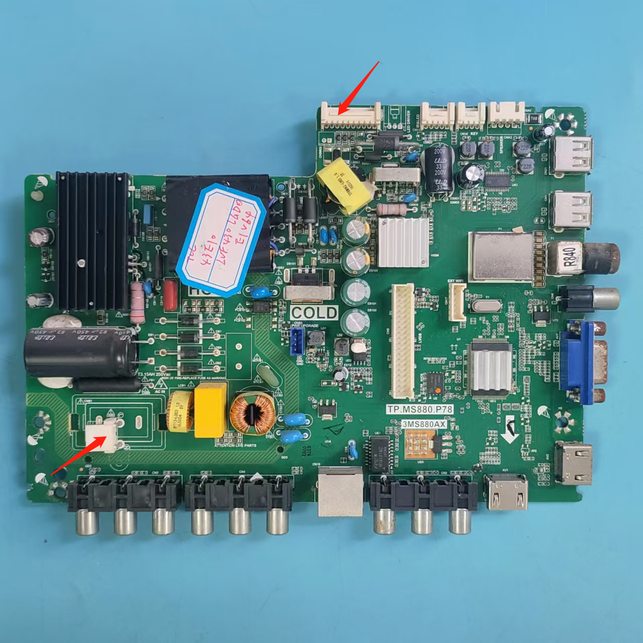 原装TCL43E10主板实物图