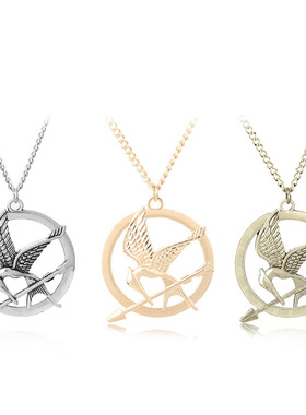 原单影视游戏饥饿热卖外贸立体坠吊欧美项链周边鸟双面嘲笑