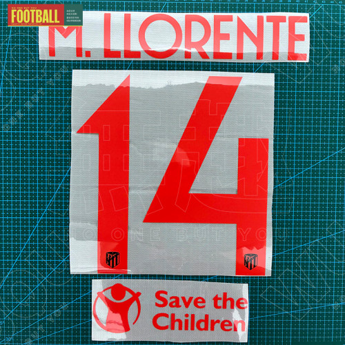 2019-20 Atletico Madrid Away Name Number Set #14 M.LLORENTE