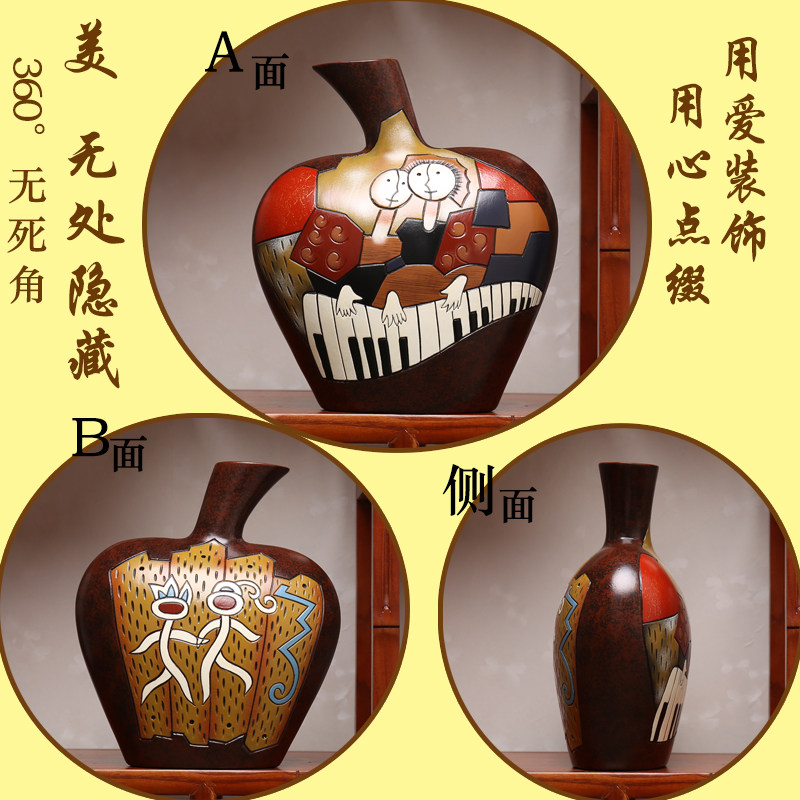 리장 윈난 민족 스타일 관광 기념품 수공예품 와인 캐비닛 입구 장식 컬러 도자기 장식