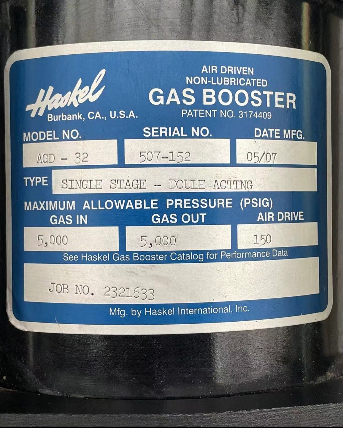 议价！美国Haskel哈斯克气体增压泵AGD-32   DTN-4 DTV-4