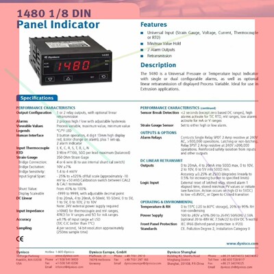 议价!DYNiSCO丹尼斯科控制器,控制表14804100