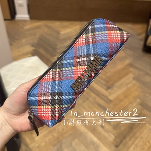 VIVIENNE 土星格纹拉链笔袋化妆袋小手包男女 WESTWOOD西太后经典