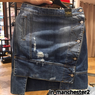 土星水洗做旧牛仔不规则拼色半裙 经典 VIVIENNE WESTWOOD西太后