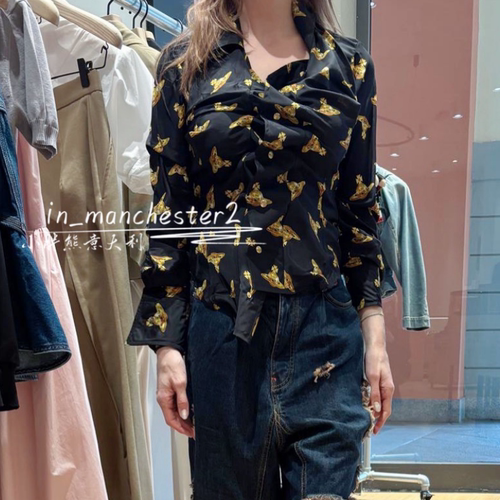 VIVIENNE WESTWOOD西太后经典土星DRUNKEN醉汉长袖衬衫女款